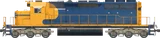 EMD SD40-2 — Side view