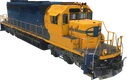 EMD SD40-2 — Front three-quarter view