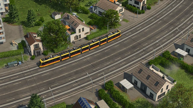Dedicated tram tracks