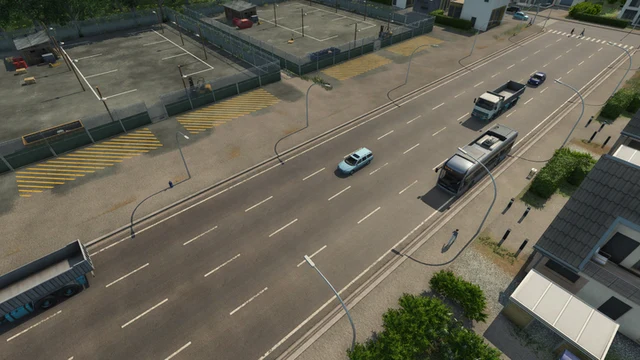 One-way medium town streets